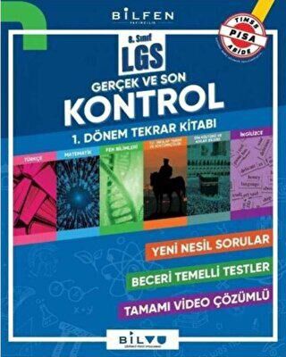 8. Sınıf Lgs Gerçek Ve Son Kontrol Tekrar Kitabı 1. Dönem Ösym Sınavlara Hazırlık - Kolektif kitap kapağı