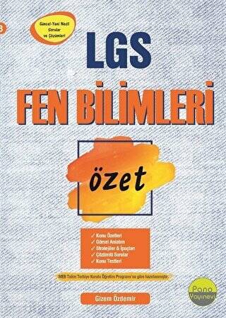Pano Yayınevi 8. Sınıf LGS Fen Bilimleri Özet - Kolektif kitap kapağı