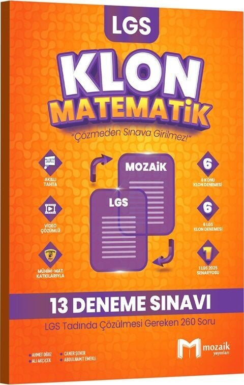 8. Sınıf LGS Matematik Klon 13 Deneme Mozaik Yayınları kitap kapağı