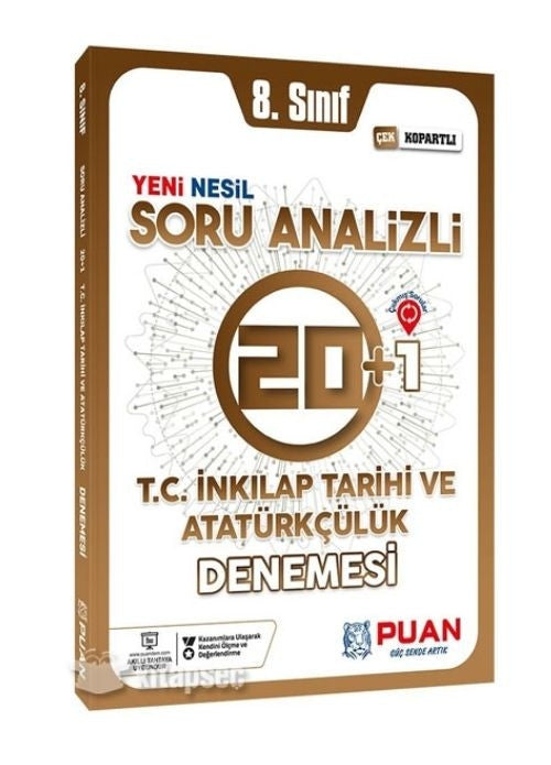 8. Sınıf LGS T.C. İnkılap Tarihi ve Atatürkçülük Soru Analizli 20+1 Deneme Puan Yayınları kitap kapağı