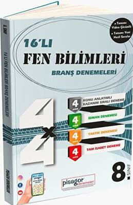 8. Sınıf Pisagor Fen Bilimleri 16'lı Branş Denemeleri - Kolektif kitap kapağı