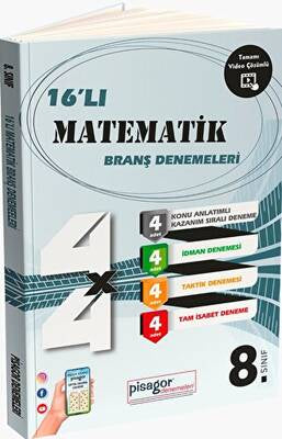 8. Sınıf Pisagor Matematik 16'lı Branş Denemeleri - Kolektif kitap kapağı