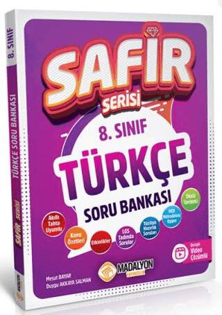 Madalyon Yayınları 8. Sınıf Safir Serisi Türkçe Soru Bankası - Mesut Bayar kitap kapağı