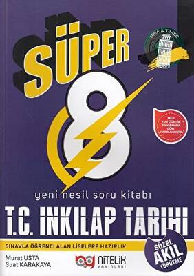 8. Sınıf Süper T. C. İnkılap Tarihi ve Atatürkçülük Yeni Nesil Soru Kitabı - Murat Usta kitap kapağı