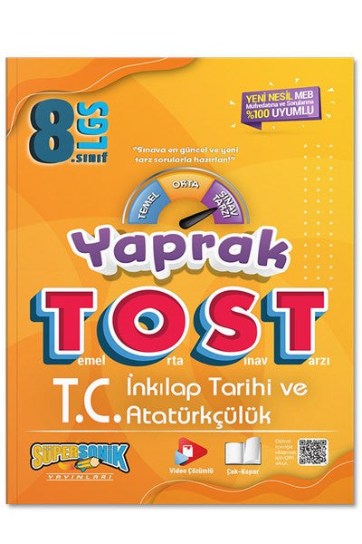 8. Sınıf T.C. İnkılap Tarihi ve Atatürkçülük Yaprak Tost - Süpersonik Yayınları kitap kapağı