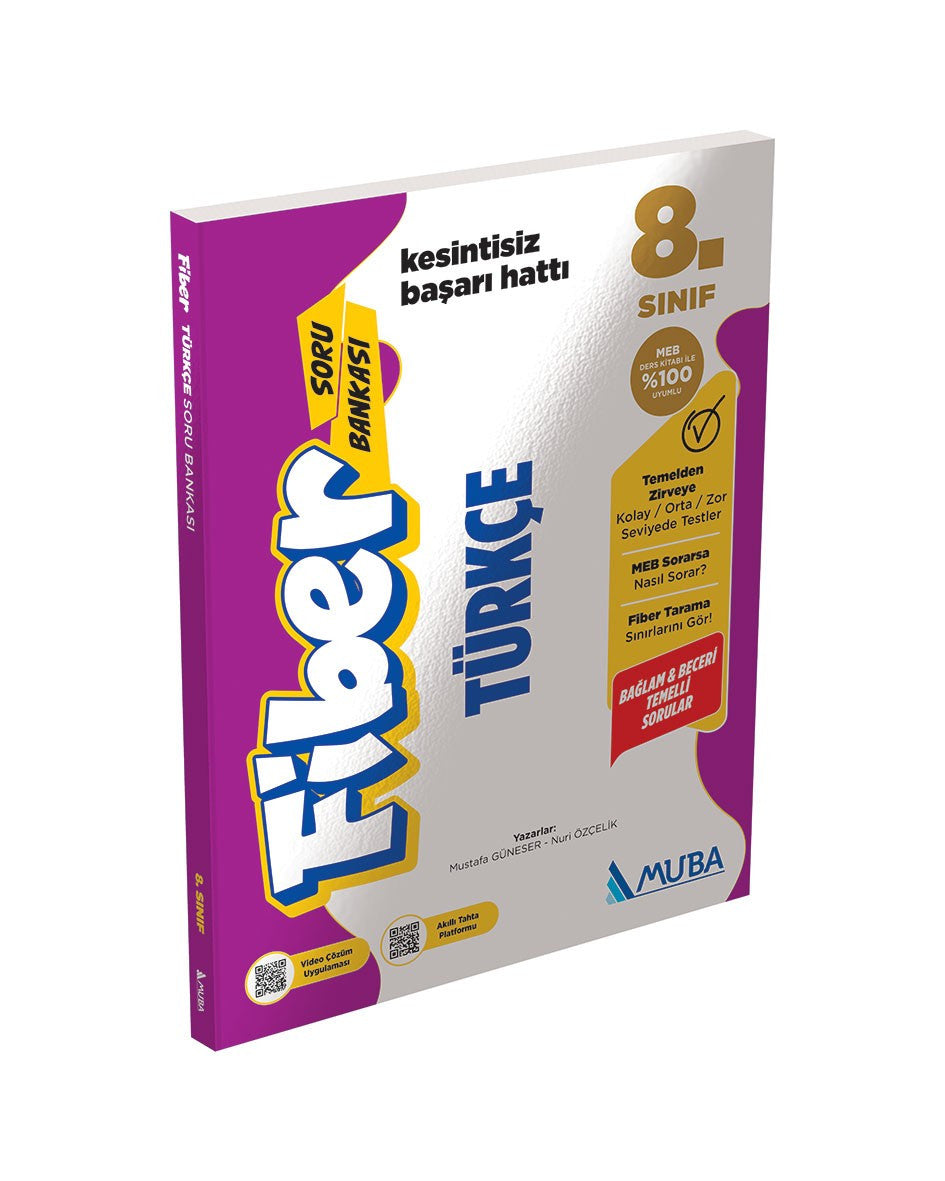 8. Sınıf Türkçe Fiber Soru Bankası Muba Yayınları kitap kapağı
