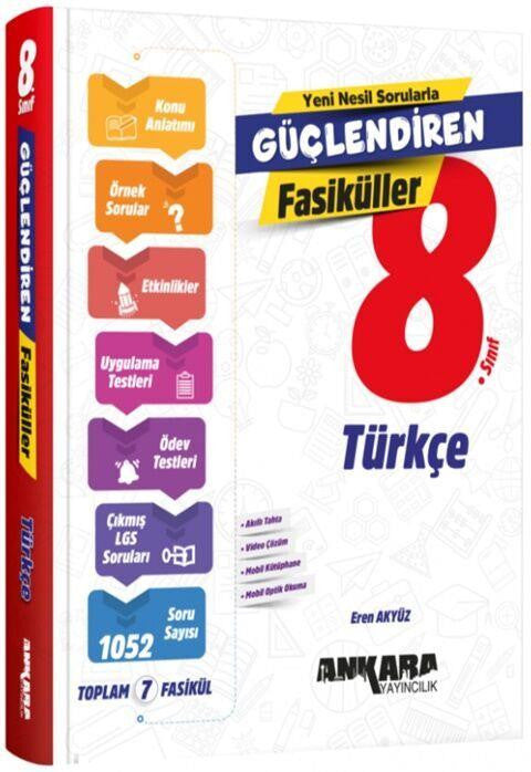 8. Sınıf Türkçe Güçlendiren Fasiküller Ankara Yayıncılık kitap kapağı