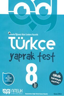 Nitelik 8. Sınıf Türkçe Yaprak Test - Kenan Zorlu kitap kapağı