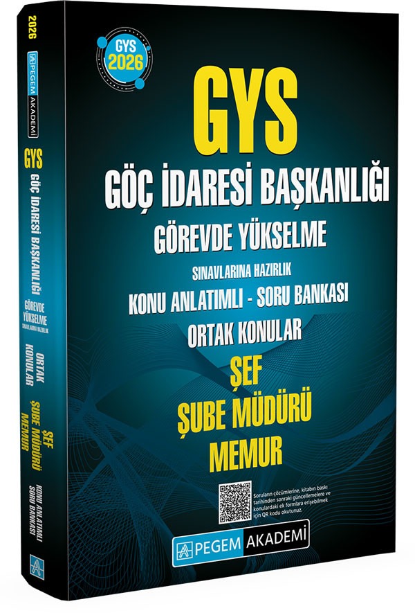 2026 GYS Göç İdaresi Başkanlığı Görevde Yükselme Sınavlarına Hazırlık Konu Anlatımlı Soru Bankası Şe | Pegem Akademi Yayıncılık (İnce Kapak)