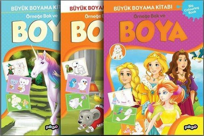Büyük Boyama Seti-3 Kitap Takım | Pogo (İnce Kapak)