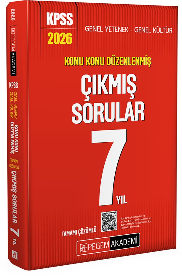 2026 KPSS Genel Yetenek Genel Kültür Konu Konu Düzenlenmiş Tamamı Çözümlü Çıkmış Sorular 7 Yıl | Pegem Akademi Yayıncılık (İnce Kapak)