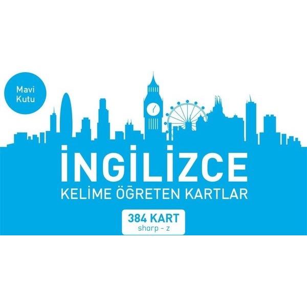 İngilizce Kelime Öğreten Kartlar Mavi Kutu (Sharp-z) | Mavi Kelebek Yayınları (Ciltsiz)