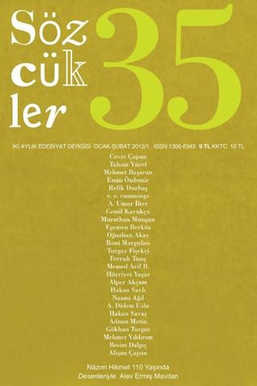 Sözcükler Dergisi Sayı: 35 Ocak - Şubat 2012 | Sözcükler Yayınları (Ciltsiz)