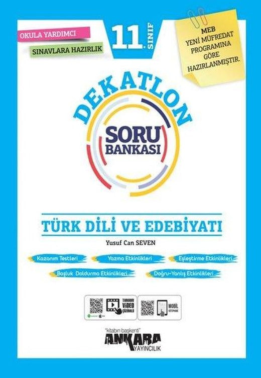 11. Sınıf Türk Dili ve Edebiyatı Dekatlon Soru Bankası | Ankara Yayıncılık (İnce Kapak)