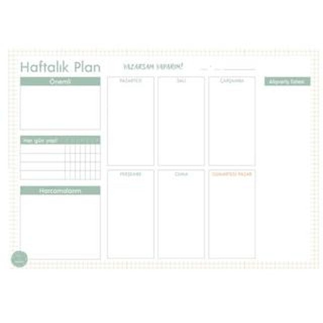 Süresiz Haftalık Planlayıcı - Minimal Desenli | Paloma Yayınevi