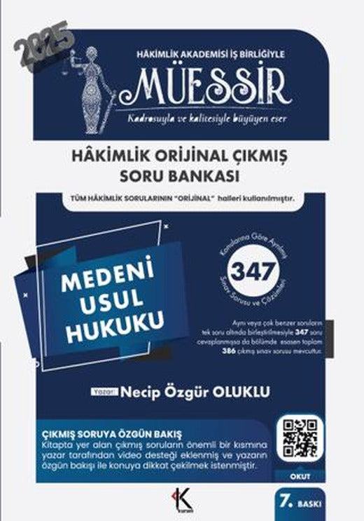 Müessir Medeni Usul Hukuku Soru Bankası | Kuram Kitap (Ciltsiz)