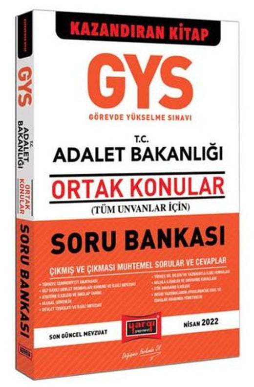 GYS T.C. Adalet Bakanlığı Tüm Ünvanlar İçin Ortak Konular Soru Bankası