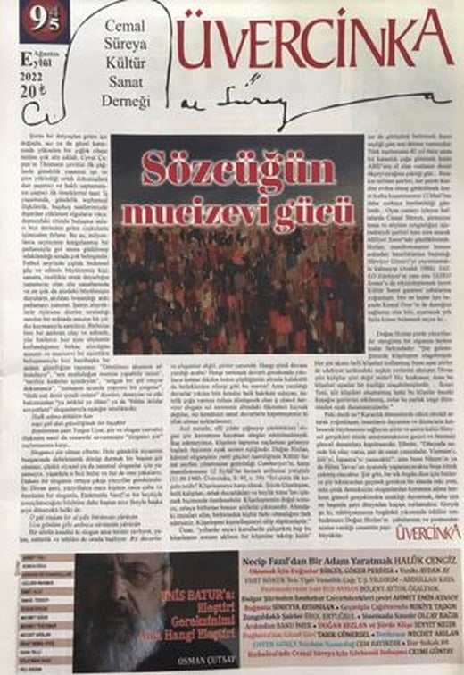 Üvercinka Dergisi: 94 - 95 Ağustos - Eylül 2022 | Üvercinka Dergisi (Ciltsiz)