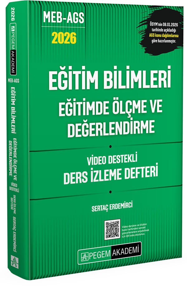 2026 MEB AGS Eğitim Bilimleri Eğitimde Ölçme ve Değerlendirme Video Destekli Ders İzleme Defteri