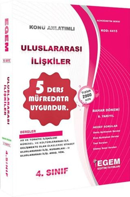 4. Sınıf Uluslararası İlişkiler Konu Anlatımlı Soru Bankası (Bahar Dönemi)