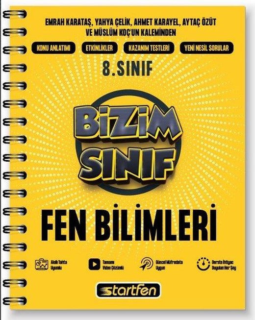 8. Sınıf Bizim Sınıf Fen Bilimleri Defteri | Startfen Yayınları (İnce Kapak)