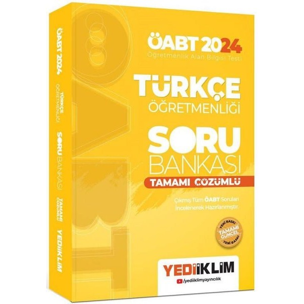 2024 ÖABT Türkçe Öğretmenliği Tamamı Çözümlü Soru Bankası | Yediiklim Yayınları (Ciltsiz)