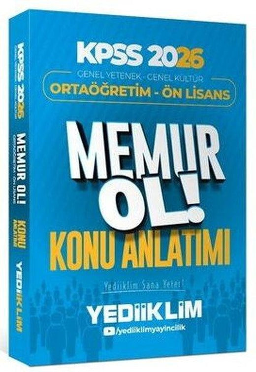 2026 Ortaöğretim - Önlisans Genel Kültür - Genel Yetenek Memur Konu Anlatım | Yediiklim Yayınları (İnce Kapak)