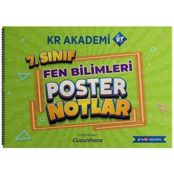 7.Sınıf Fen Bilimleri Poster Notlar | KR Akademi (İnce Kapak)