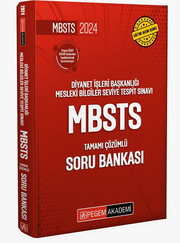 2026 Diyanet İşleri Başkanlığı Mesleki Bilgiler Seviye Tespit Sınavı MBSTS Tamamı Çözümlü Soru Bankası | Pegem Akademi Yayıncılık (Ciltsiz)