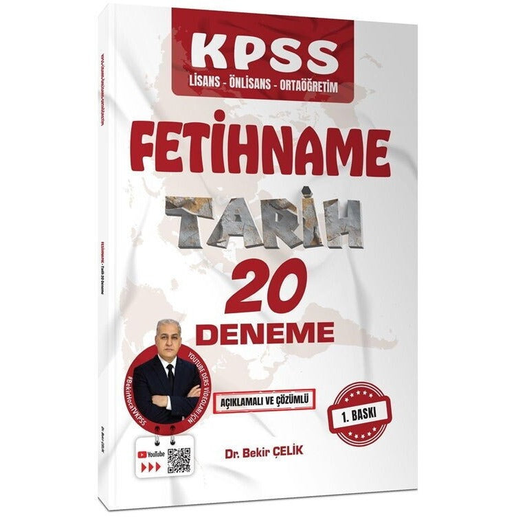 KPSS Fetihname Tarih 20 Deneme - Açıklamalı ve Çözümlü | Pelikan Yayınları (İnce Kapak)