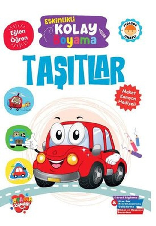 Taşıtlar - Etkinlikli Kolay Boyama | Boyama Zamanı Yayınları