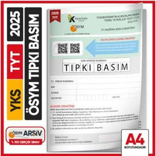 2025 YKS-TYT ÖSYM Tıpkı Basım Çıkmış Soru Kitapçığı (Video Çözümlü Türkiye Geneli)