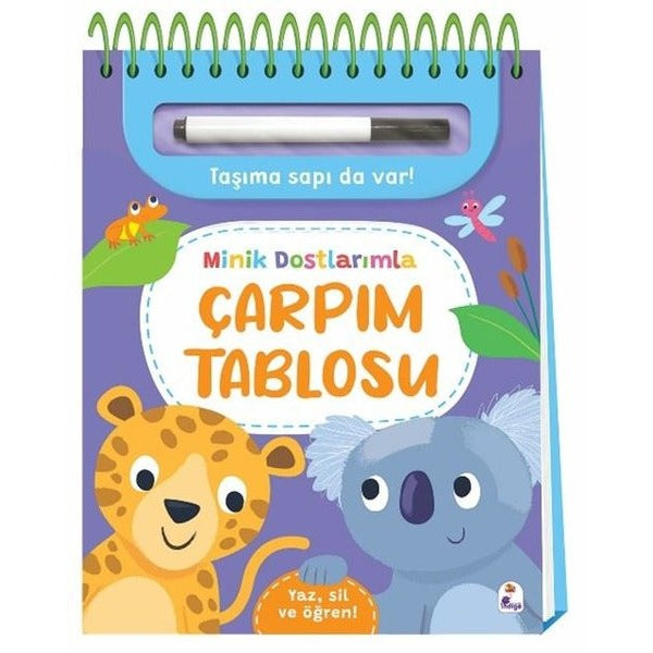Minik Dostlarımla Çarpım Tablosu - Yaz Sil ve Öğren | İndigo Çocuk (Ciltli)