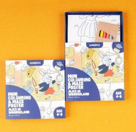 Mini Colouring and Maze Poster Alice in Wonderland | Kidmosfer