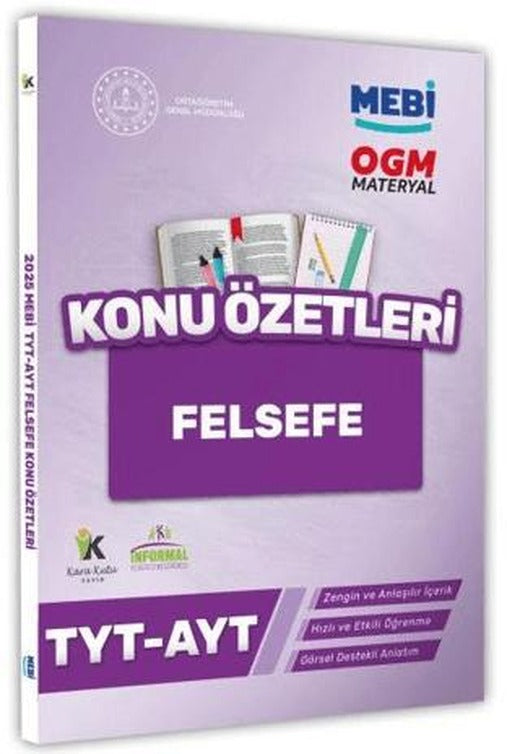 2025 YKS-TYT MEBİ-OGM Felsefe Pratik Konu Özet Kitabı Boyut Görsel Destekli