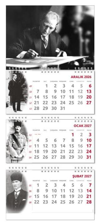 2027 Atatürk Gemici Duvar Takvimi - İmza | Halk Kitabevi - Resim 1