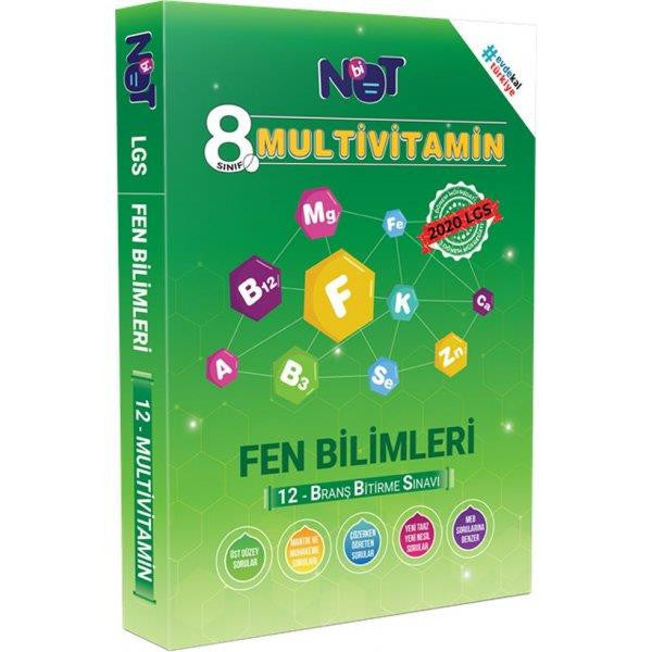 8.Sınıf Fen Bilimleri 12 Deneme 1.Dönem Multivitamin - Binot Yayınları kitap kapağı