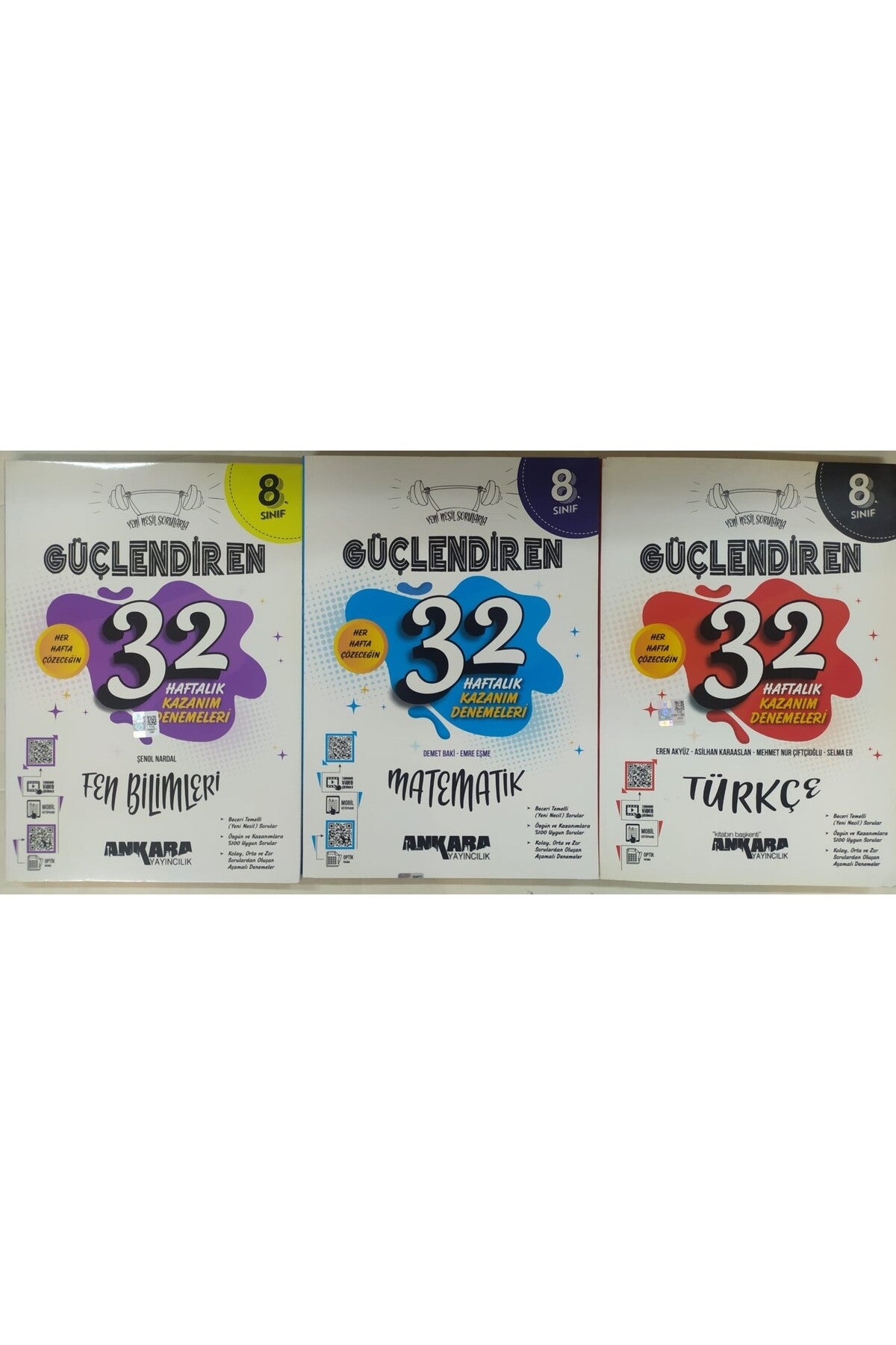 8.Sınıf Lgs 3'Lü Güçlendiren 32 Haftalık Matematik Fen Türkçe Deneme Seti-Kollektif kitap kapağı