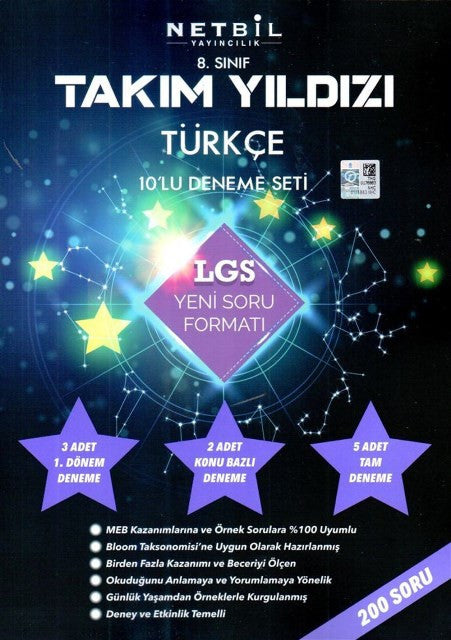 8.Sınıf Takım Yıldızı Türkçe 10 Deneme - Kolektif kitap kapağı