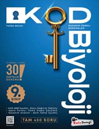 9. Sınıf Kod Biyoloji Kazanım Odaklı Denemeleri - Tuğba Ercan kitap kapağı