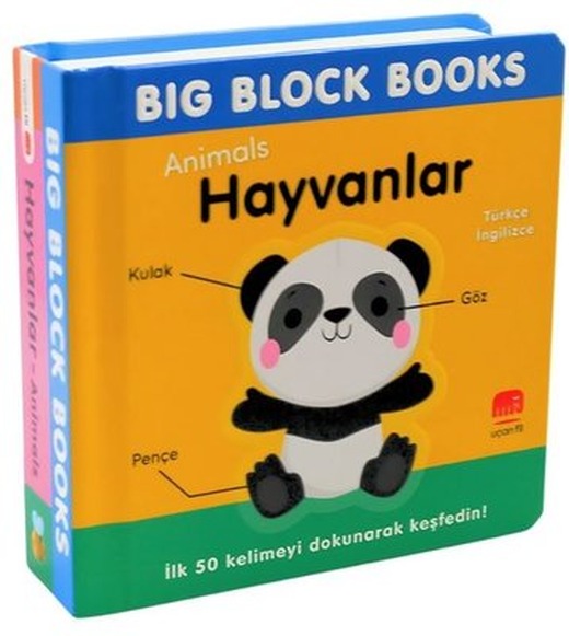 Hayvanlar (Animals) Big Block Books Türkçe - İngilizce |Uçan Fil (Ciltli)