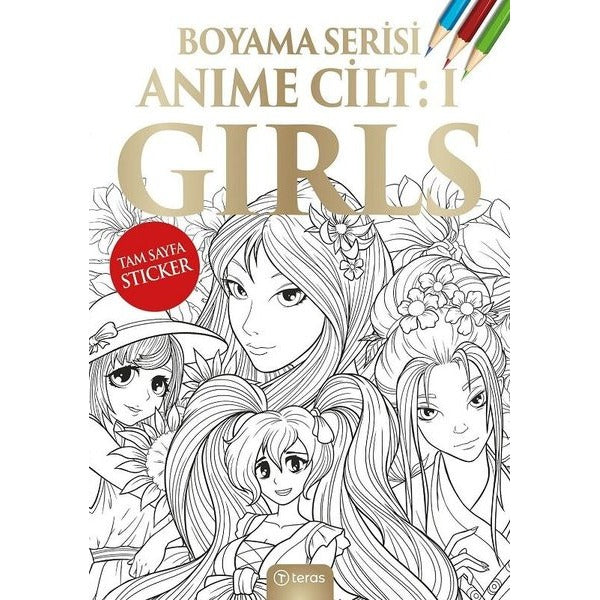 Anime Boyama Cilt 1 - Girls | Teras Kitap (İnce Kapak)