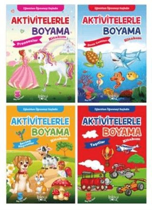 Aktivitelerle Boyama Kitabım Seti (4 Kitap Takım) | Koloni Çocuk (Ciltsiz)