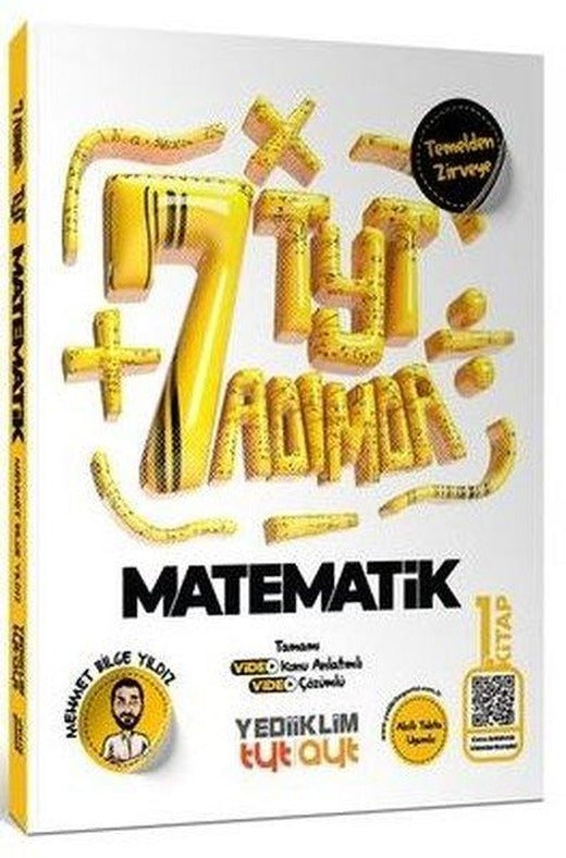 TYT Yedi Adımda Temel Matematik Video Konu Anlatımlı Video Çözümlü Soru Bankası 1.Kitap | Yediiklim Yayınları (İnce Kapak)