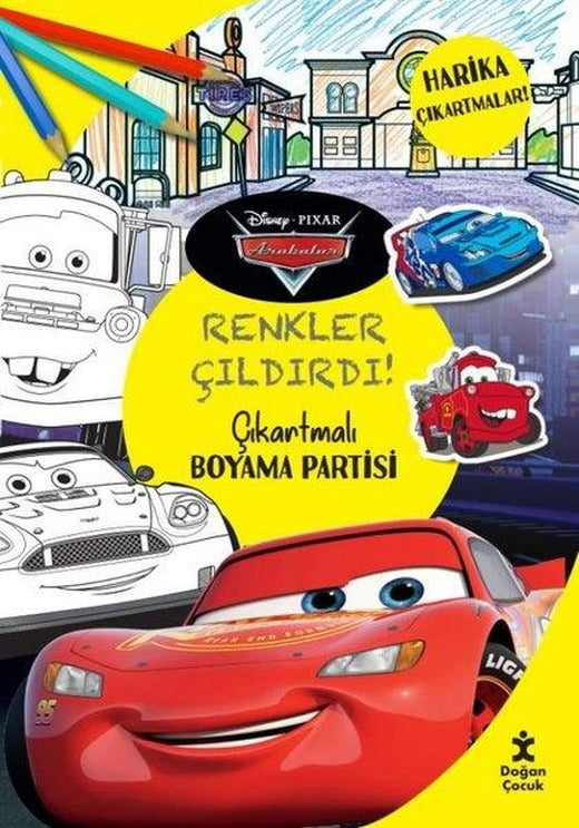 Disney Pixar Arabalar Renkler Çıldırdı! Çıkartmalı Boyama Partisi | Doğan Çocuk (İnce Kapak)