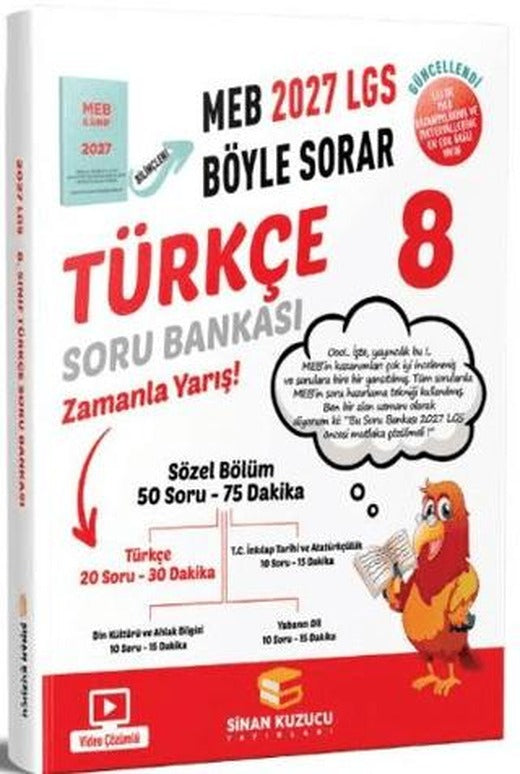 2027 8. Sınıf LGS Türkçe Soru Bankası | Sinan Kuzucu Yayınları (Ciltsiz)
