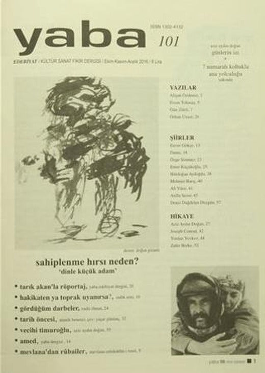 Yaba Edebiyat Dergisi Sayı: 101 / Ekim-Kasım-Aralık 2016 | Yaba Dergisi Yayınları (Ciltsiz)