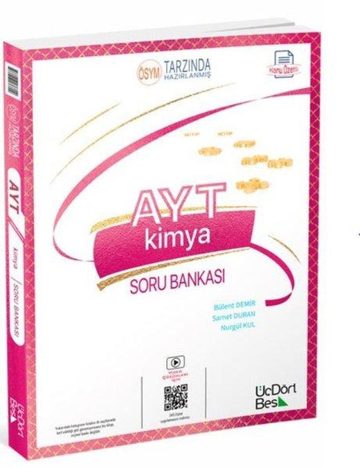 AYT Kimya Konu Özetli Soru Bankası | Üç Dört Beş Yayınları (İnce Kapak)