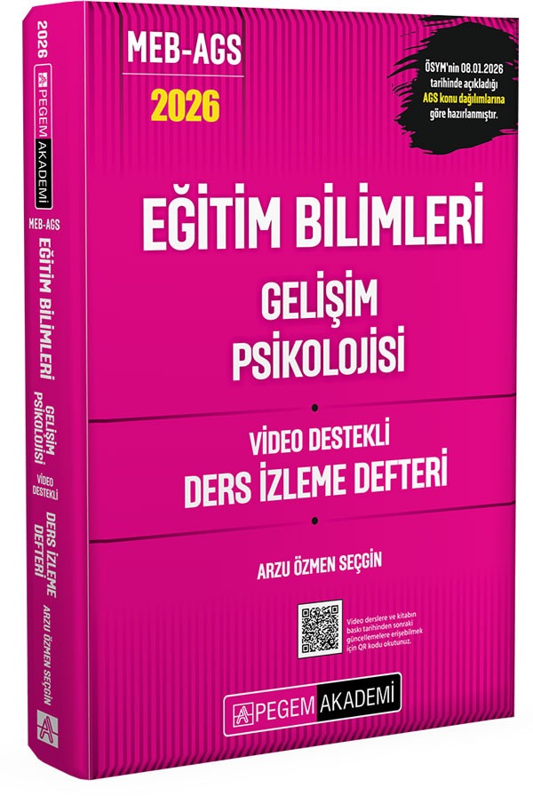 2026 MEB AGS Eğitim Bilimleri Gelişim Psikolojisi Video Destekli Ders İzleme Defteri