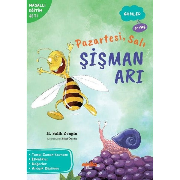 Pazartesi Salı Şişman Arı - Günler - Masallı Eğitim Seti | Minika Kitap (İnce Kapak)